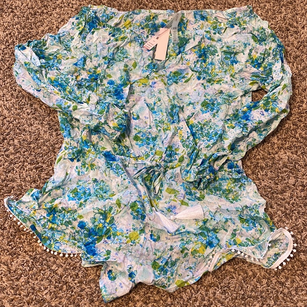 NWT Victoria’s Secret Hydrangea Print Swim Coverup Romper